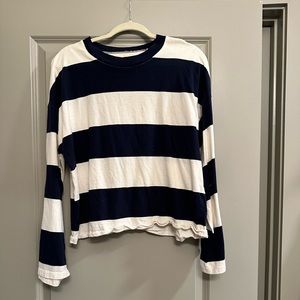 Madewell long sleeve navy striped top, XL